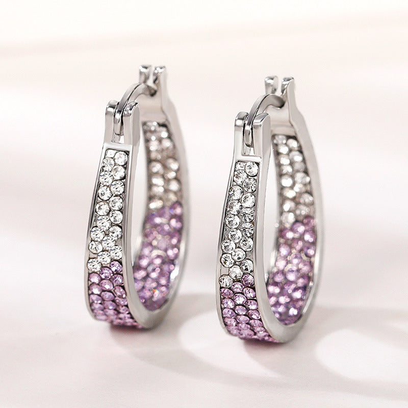 Niva Zia Multicolor Zircon Horseshoe Earrings for Women