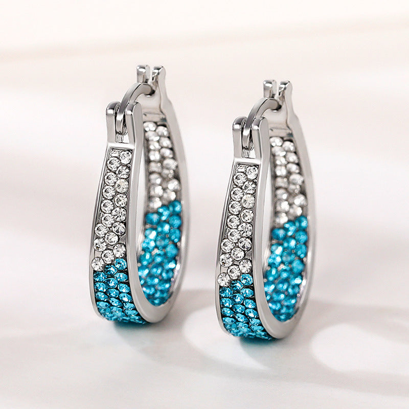 Niva Zia Multicolor Zircon Horseshoe Earrings for Women