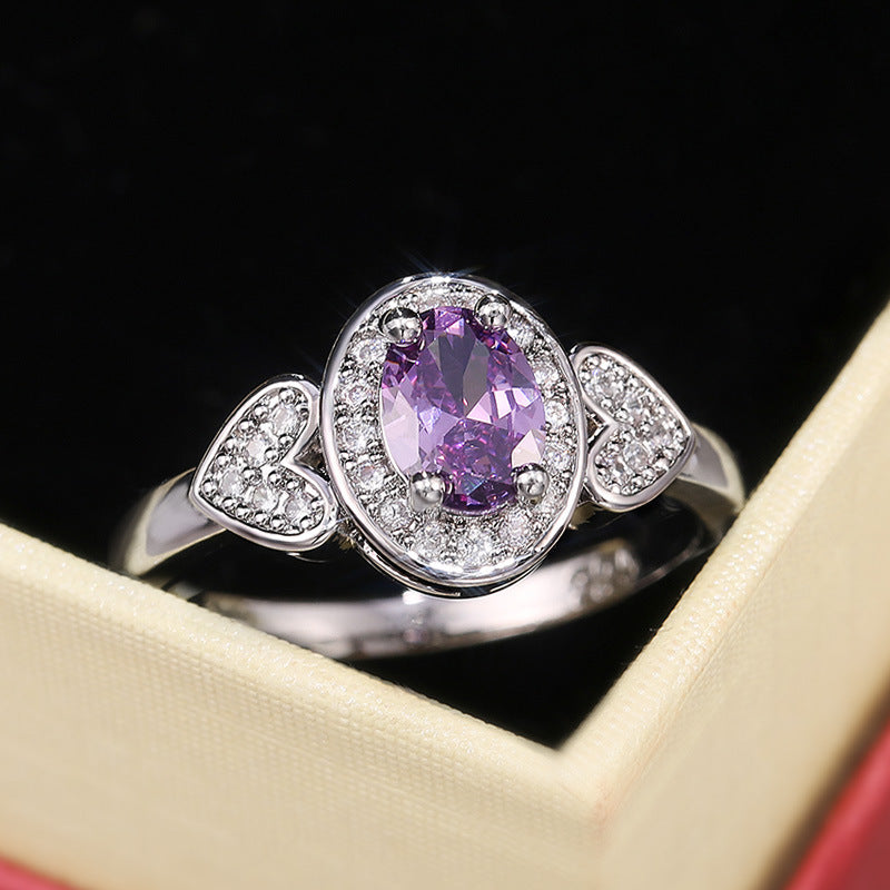 Niva Zia Vintage Purple Zirconia Ring