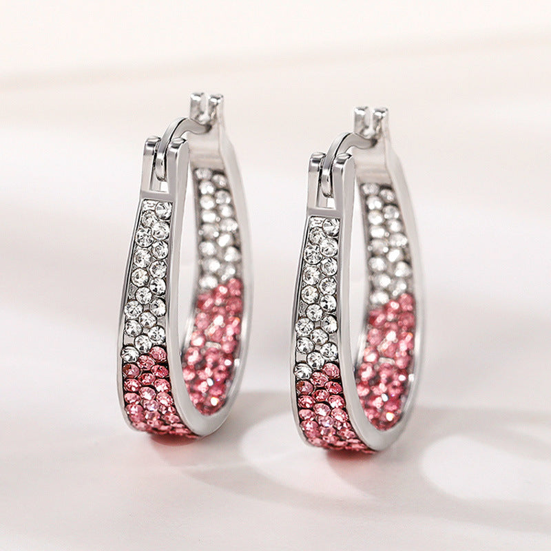 Niva Zia Multicolor Zircon Horseshoe Earrings for Women