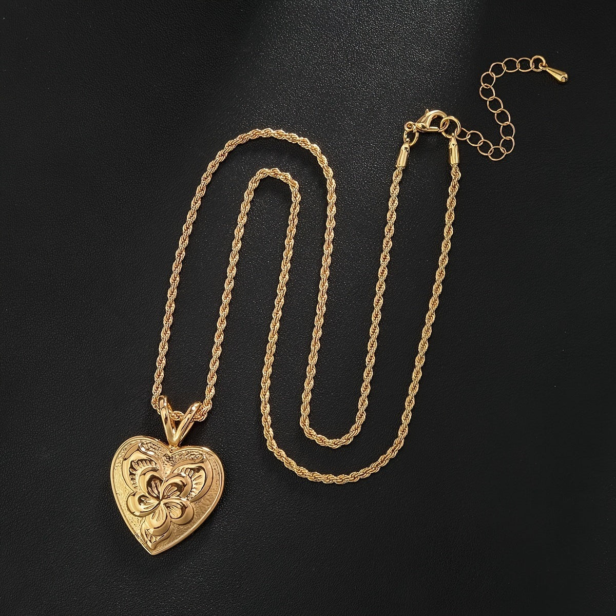 Niva Zia Discount Today Hawaiian Style Plumeria Pattern Heart Twisted Chain Necklace