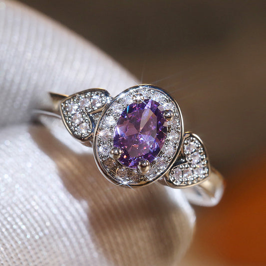 Niva Zia Vintage Purple Zirconia Ring